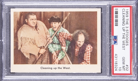 1959 Fleer "Three Stooges" #32 "Cleaning Up The West." – PSA GEM MT 10